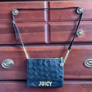 Juicy Couture Black and Gold Quilted Crossbody Bag